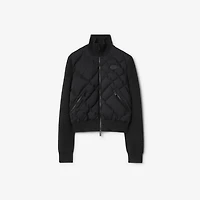 Check-stitch Nylon and Wool Jacket in Black - Women | Burberry® Official