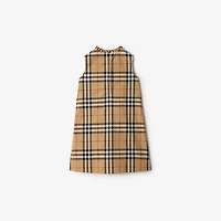 Check Cotton Poplin Dress in Sand | Burberry® Official