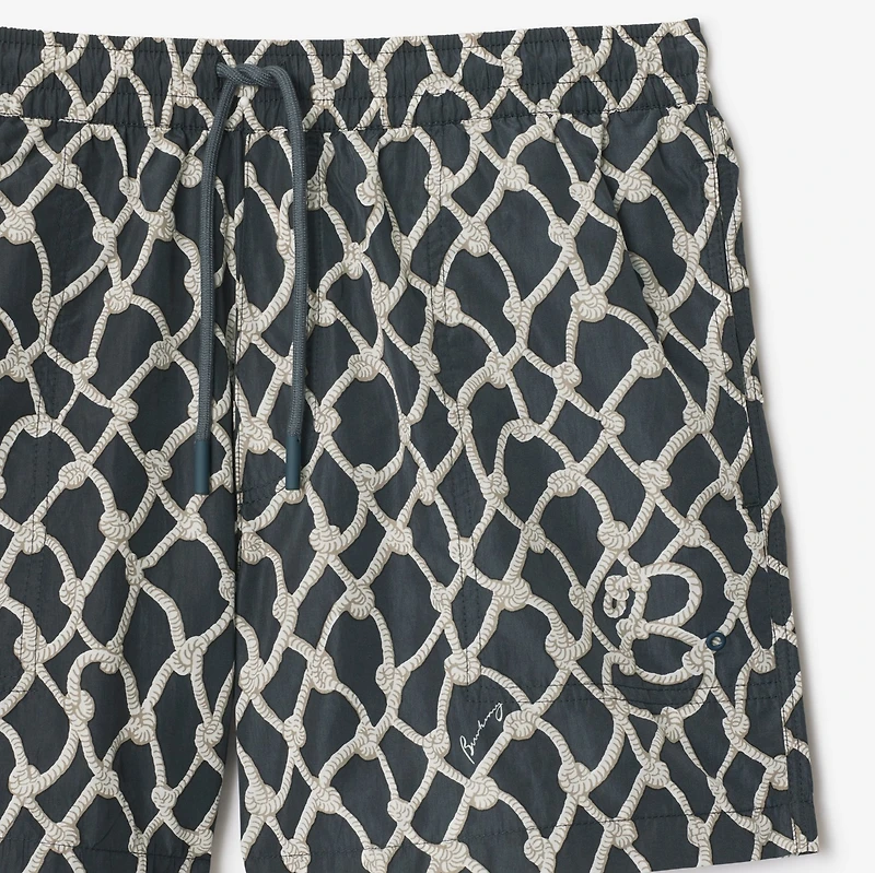 Knot Nylon Swim Shorts in Magnet - Men | Burberry® Official