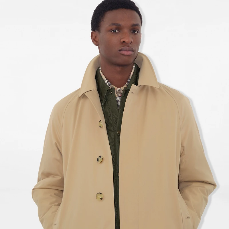Short Camden Heritage Car Coat in Honey - Men, Cotton Gabardine | Burberry® Official