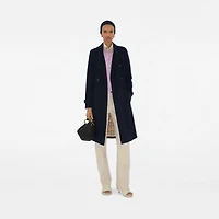 Long Chelsea Heritage Trench Coat in Coal blue - Women, Cotton Gabardine | Burberry® Official