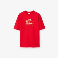 EKD Cotton T-shirt in Crayon red - Women | Burberry® Official