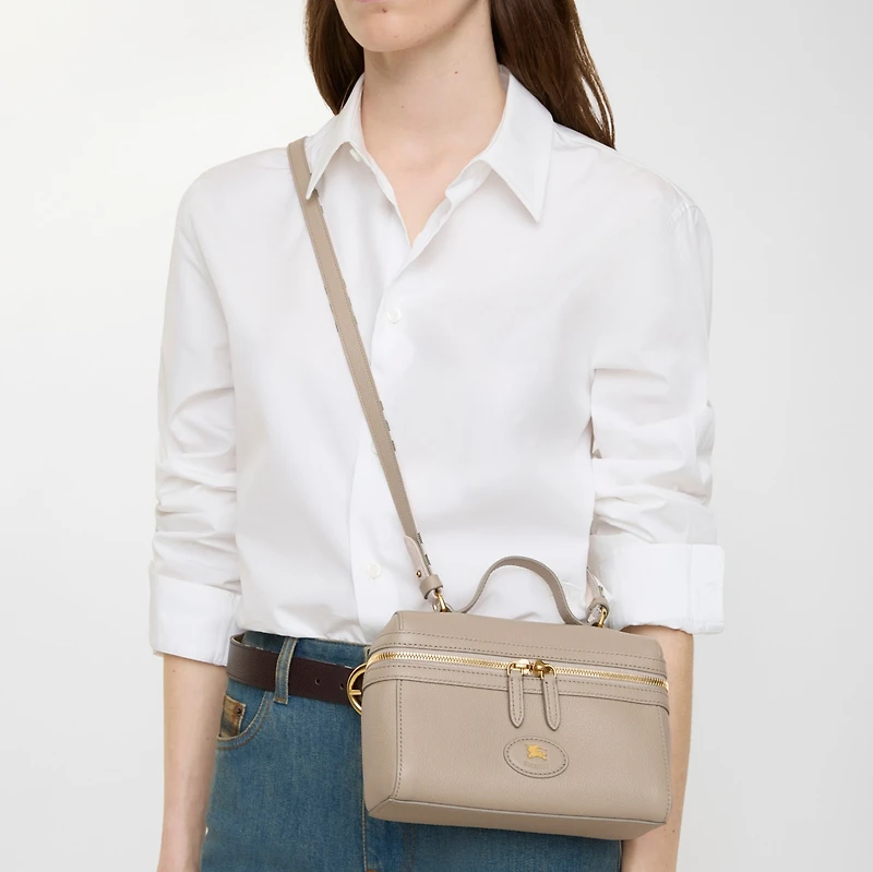 Bloomsbury Vanity Case in Mushroom beige/mallow pink - Women, Leather | Burberry® Official