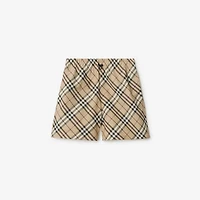 Check Shorts in Alabaster - Women, Nylon | Burberry® Official