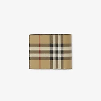 Check Slim Bifold Wallet in Archive beige - Men, Canvas | Burberry® Official