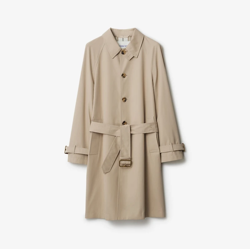 Long Gabardine Car Coat in Fossil - Men, Cotton | Burberry® Official
