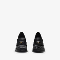 Leather Cadet Heeled Loafers in Black - Women | Burberry® Official