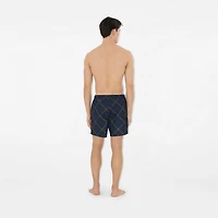 Check Swim Shorts in Midnight - Men, Nylon | Burberry® Official