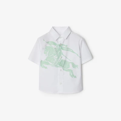 EKD Stretch Cotton Shirt in White/breeze | Burberry® Official