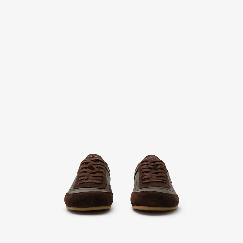 Leather Knight Runner Sneakers​ in Moorhen brown - Women | Burberry® Official