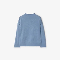 Logo Wool Sweater in Pool | Burberry® Official