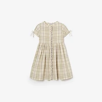 Check Cotton Dress in Sesame beige | Burberry® Official