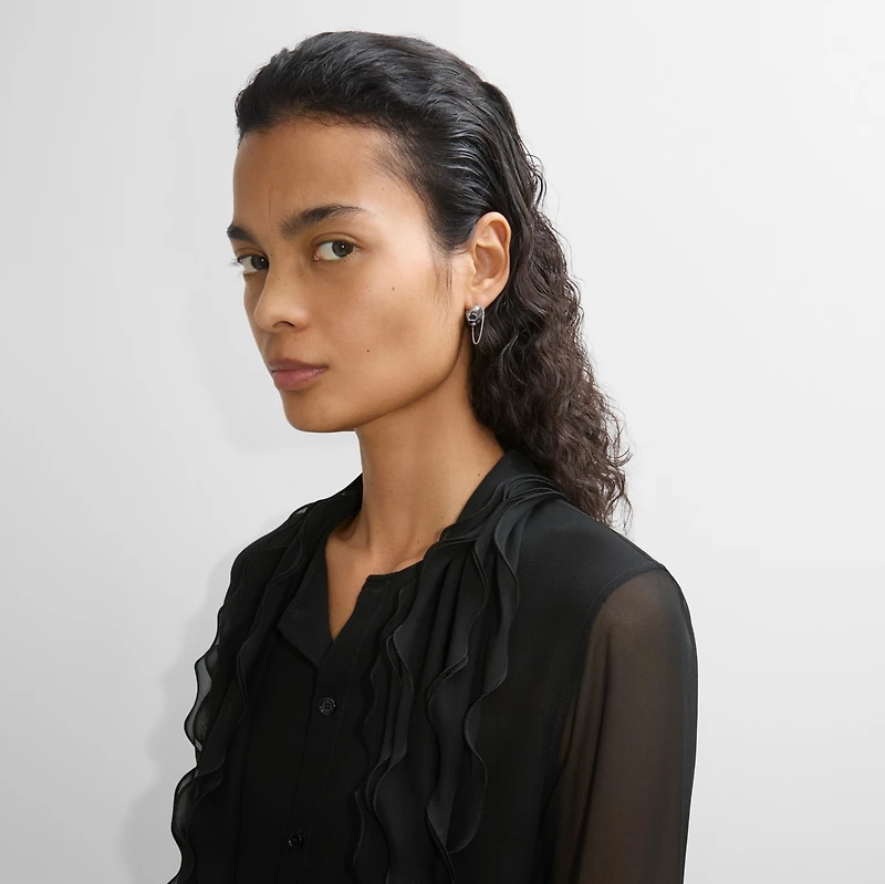 Onyx Shield Pendant Earrings in Silver/black - Women | Burberry® Official