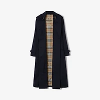 Long Waterloo Heritage Trench Coat in Coal blue - Women, Cotton Gabardine | Burberry® Official