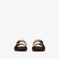 Python-print Leather Urchin Sandals​ in Serpent beige - Women | Burberry® Official