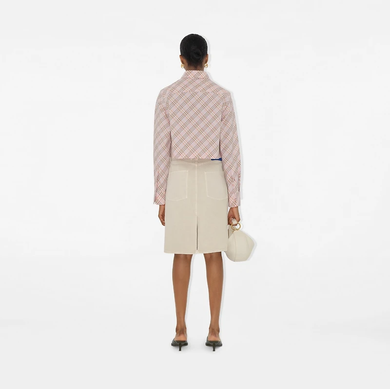 Cropped Check Cotton Shirt in Floss - Women | Burberry® Official