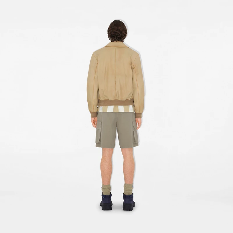 Cotton Cargo Shorts in Quill - Men | Burberry® Official
