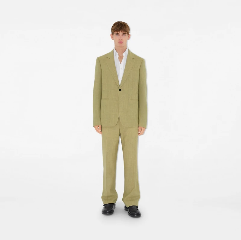 Wool Tailored Trousers in Hunter - Men | Burberry® Official