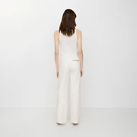 Cotton Blend Tailored Trousers in Seashell white - Women | Burberry® Official