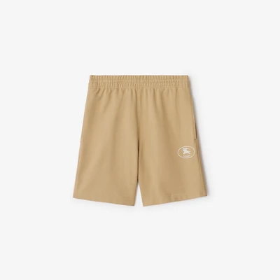 Knight Stamp Cotton Shorts in Flax beige - Men | Burberry® Official