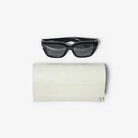 Inlaid Check Square Sunglasses in Black - Women | Burberry® Official
