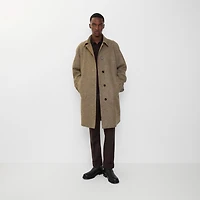 Long Reversible Herringbone Wool Car Coat in Clay brown - Men | Burberry® Official