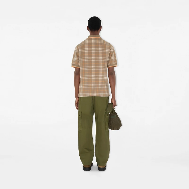 Check Cotton Polo Shirt in Broom brown - Men | Burberry® Official