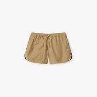Nylon Cotton Shorts in Cracker - Women | Burberry® Official