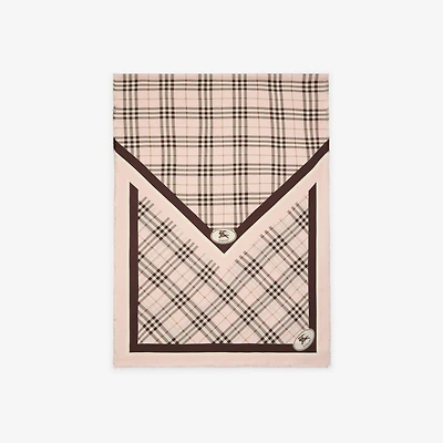 Check Knight Stamp Silk Scarf in Bow pink | Burberry® Official