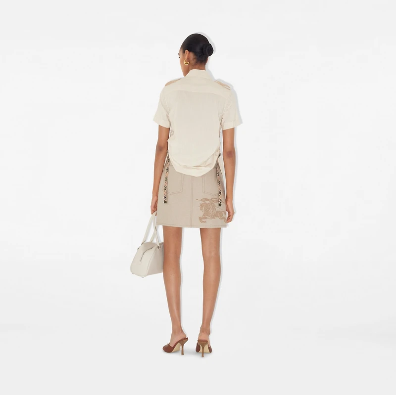 Slim Fit Striped Silk Shirt in Clam - Women | Burberry® Official