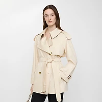 Short Tropical Gabardine Fitzrovia Trench Coat in Stone beige - Women | Burberry® Official