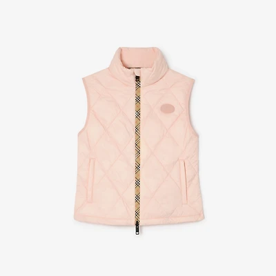 Checker-tape Quilted Nylon Cheswick Gilet in Compact pink - Women | Burberry® Official