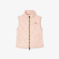 Checker-tape Quilted Nylon Cheswick Gilet in Compact pink - Women | Burberry® Official
