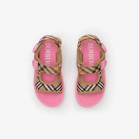 Check Sandals in Sand beige/pink