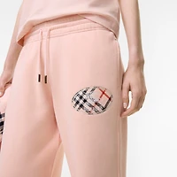 Check Knight Stamp Cotton Track Pants in Compact pink - Women | Burberry® Official