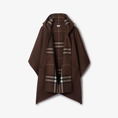 Cashmere Hooded Cape in Treacle brown | Burberry® Official