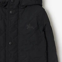 Quilted Nylon Hooded Coat in Black | Burberry® Official