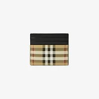 Tall Check Card Case in Archive beige - Men, Canvas | Burberry® Official
