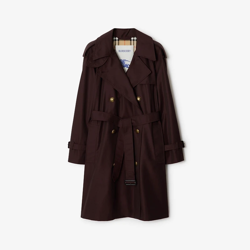 Mid-length Gabardine Castleford Trench Coat in Mahogany red - Women | Burberry® Official