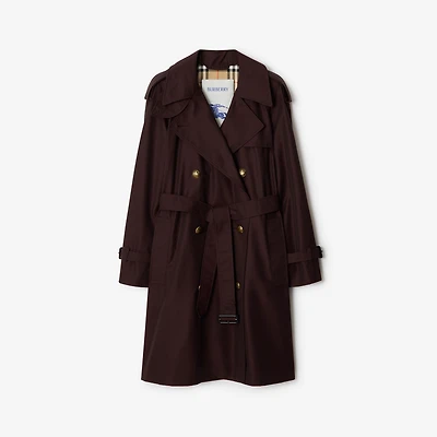 Mid-length Gabardine Castleford Trench Coat in Mahogany red - Women | Burberry® Official