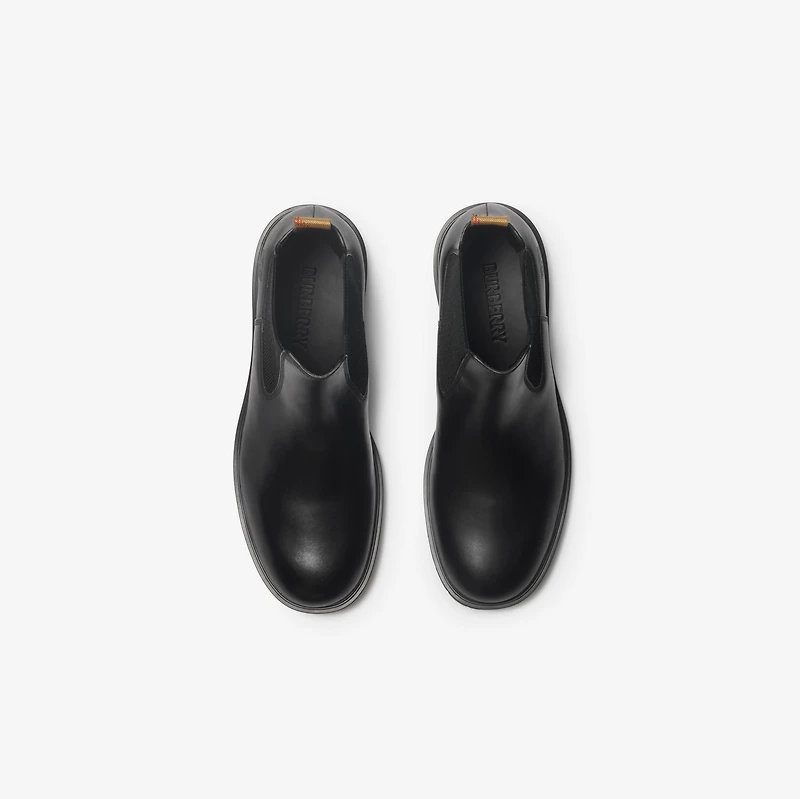 Leather Rogue Chelsea Boots in Black - Men | Burberry® Official