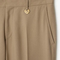 Wool Tailored Trousers in Puddle - Men | Burberry® Official