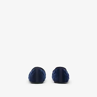 Quilted Velvet Estate Slippers in Silhouette blue - Men | Burberry® Official