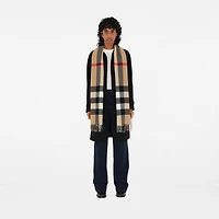 Check Cashmere Scarf in Archive beige | Burberry® Official