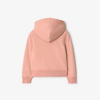 Check Trim Cotton Zip Hoodie in Slipper pink | Burberry® Official