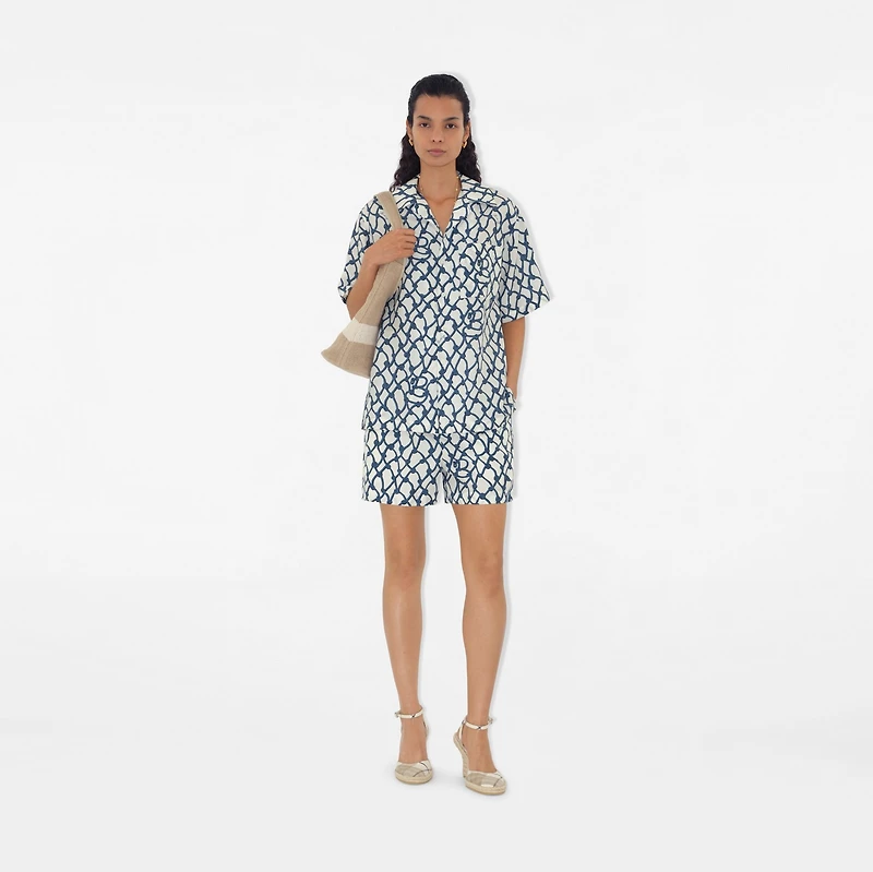 Regular Fit Knot Silk Shirt in Pool - Women | Burberry® Official