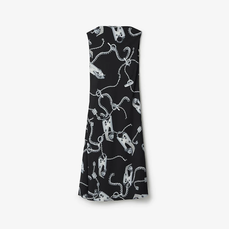 Knight Hardware Dress in Silver/black - Women | Burberry® Official
