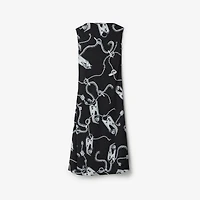 Knight Hardware Dress in Silver/black - Women | Burberry® Official