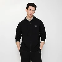 Wool Zip Hoodie in Black - Men, Cashmere | Burberry® Official
