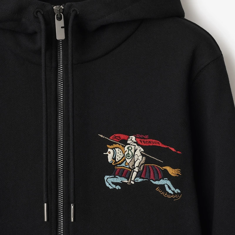 EKD Cotton Zip Hoodie in Black - Women | Burberry® Official